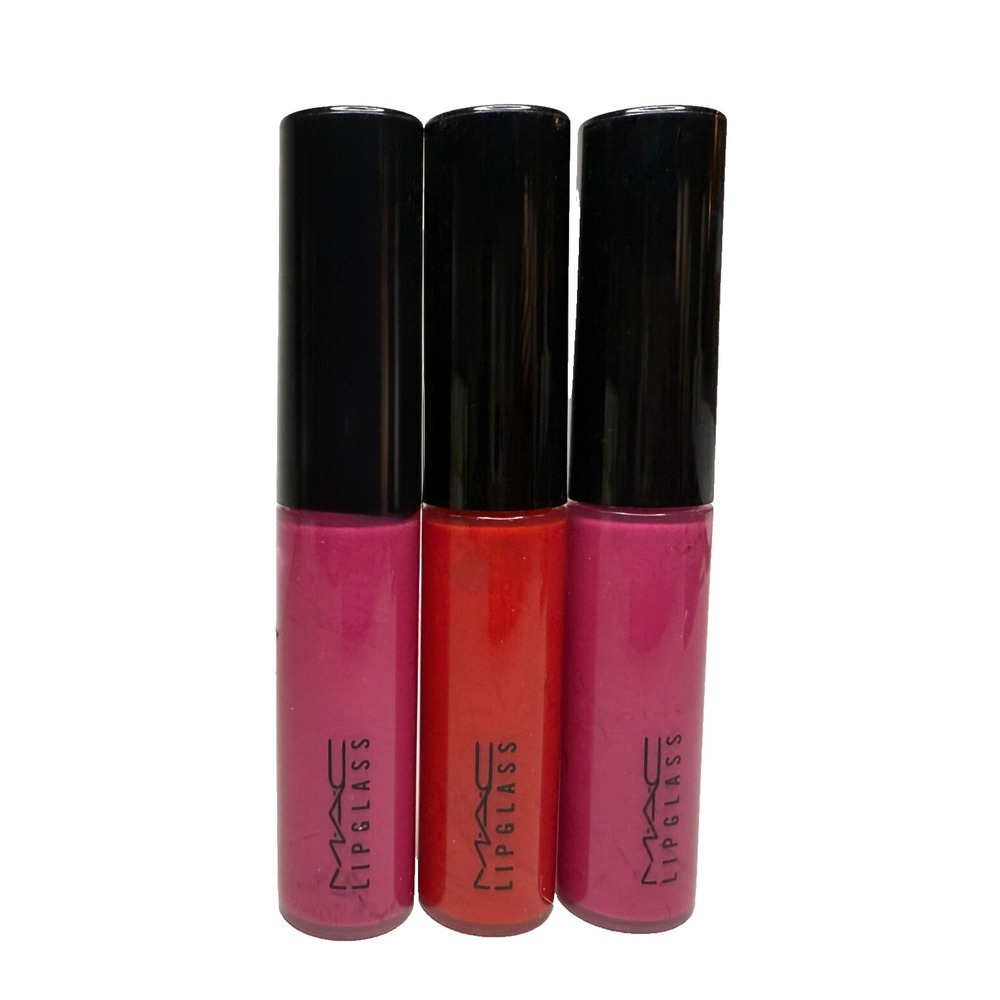 MAC LIPGLASS Lip Gloss‎ Russian Red + 2 x Dancing Soul Set 3 Discontinued Shades